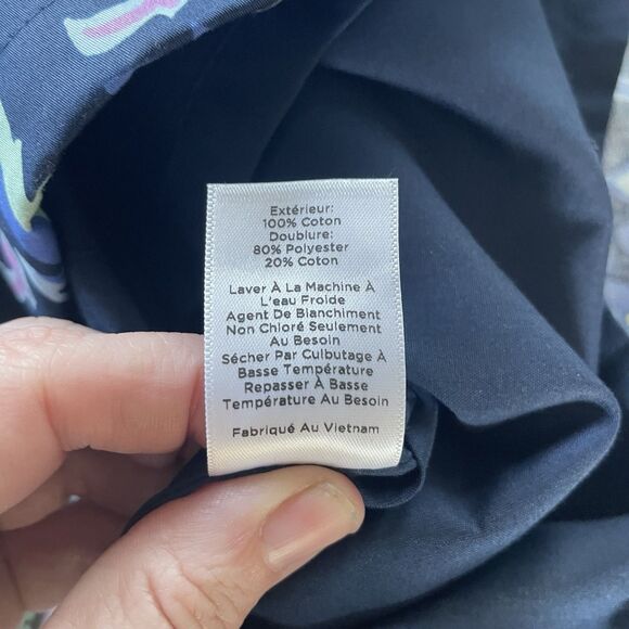 Talbots Shift Dress Womens 6 Blue Paisley Sleeveless Split Neck Cotton NWT - Picture 11 of 11